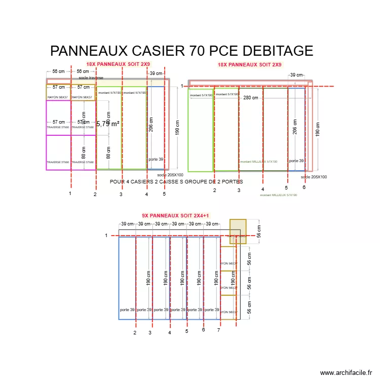 CASIER VESTIAIRE2. Plan de 