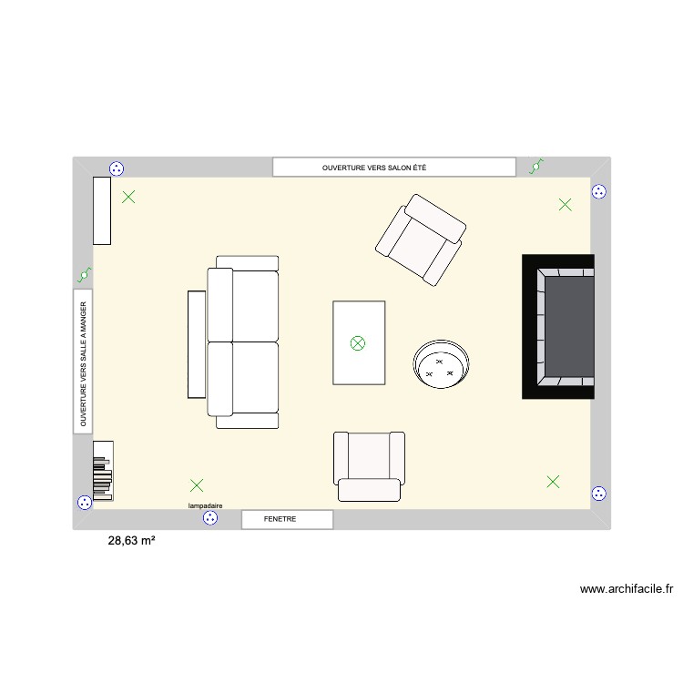SALON CHEMIN&Eacute;E. Plan de 0 pièce et 0 m2