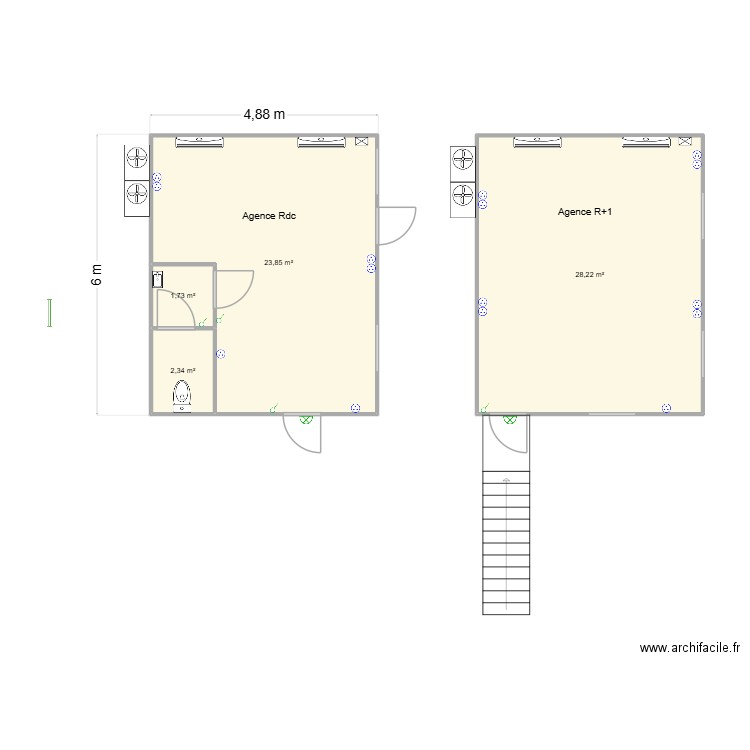 Wein Agence de Kaweni. Plan de 4 pièces et 56 m2