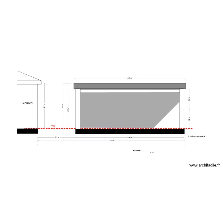 FACADE NORD EST. Plan de 