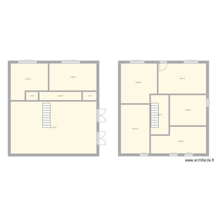 Ferrand. Plan de 12 pièces et 172 m2