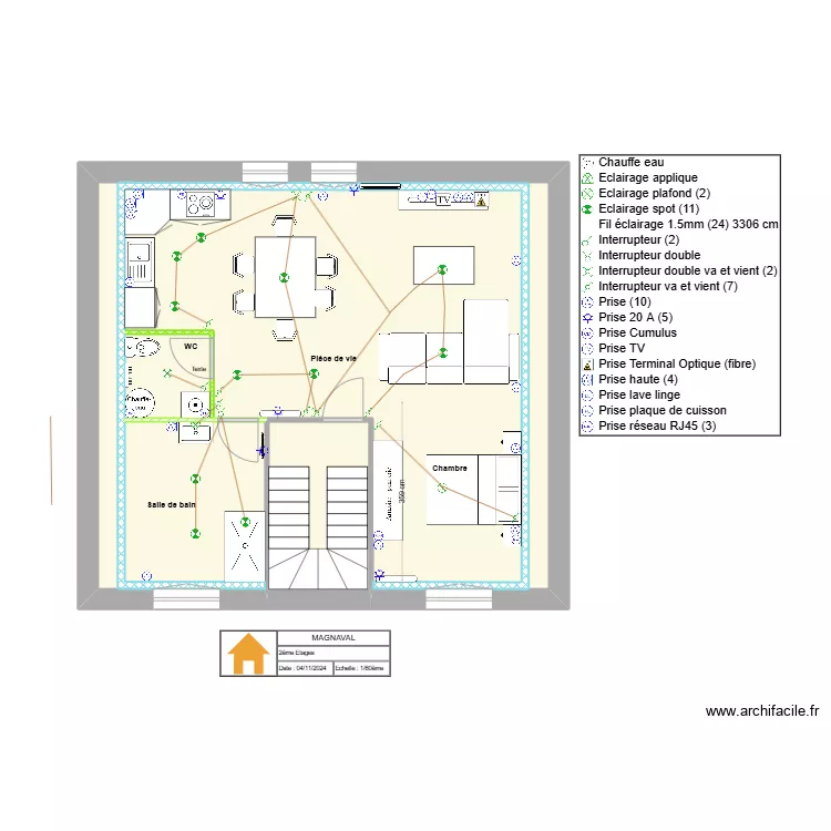MAGNAVAL 2étage Electricité. Plan de MAGNAVAL 2étage Electricité. Plan de