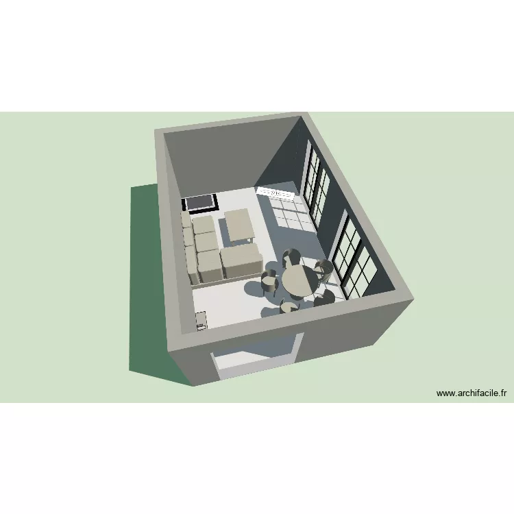 Salon mamie - 2. Plan de 1 Pièce et 24 m² Salon mamie - 2. Plan de 1 Pièce et 24 m²