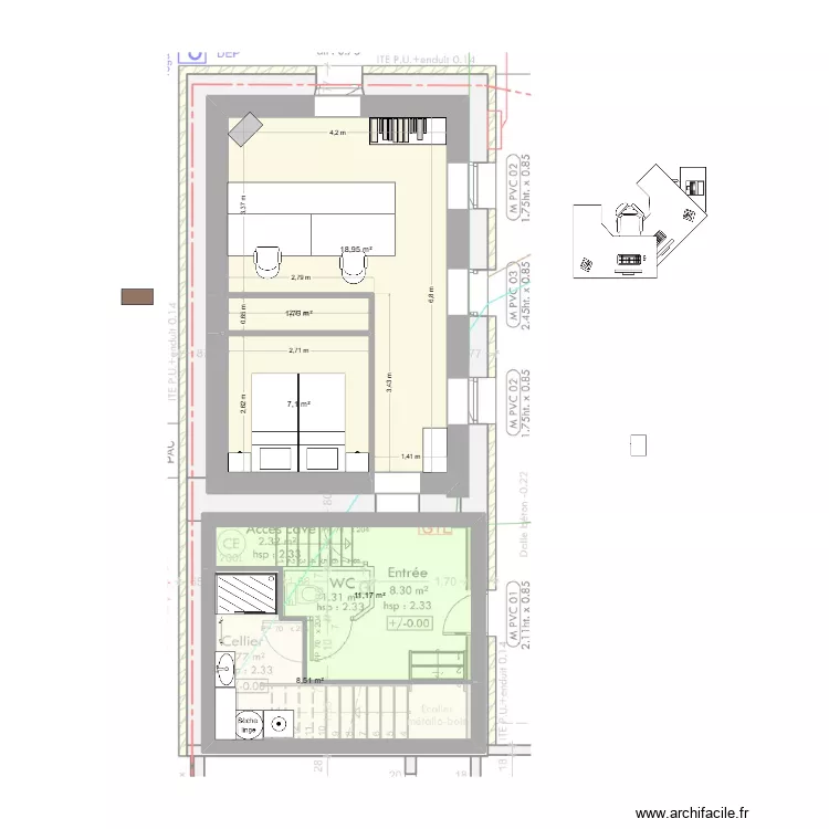 BasActuel2. Plan de 5  et 47 m²
