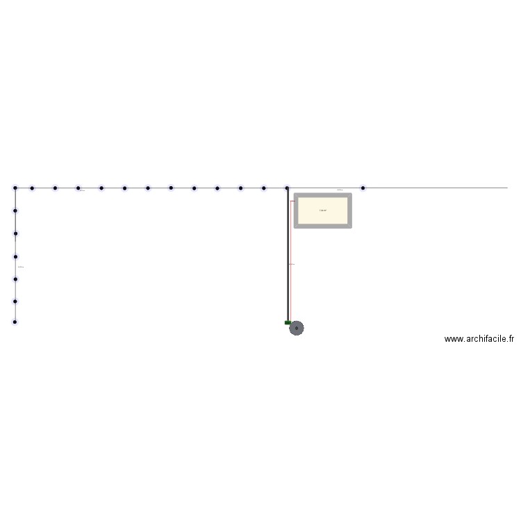 Arrosage haie. Plan de 1 pièce et 8 m2
