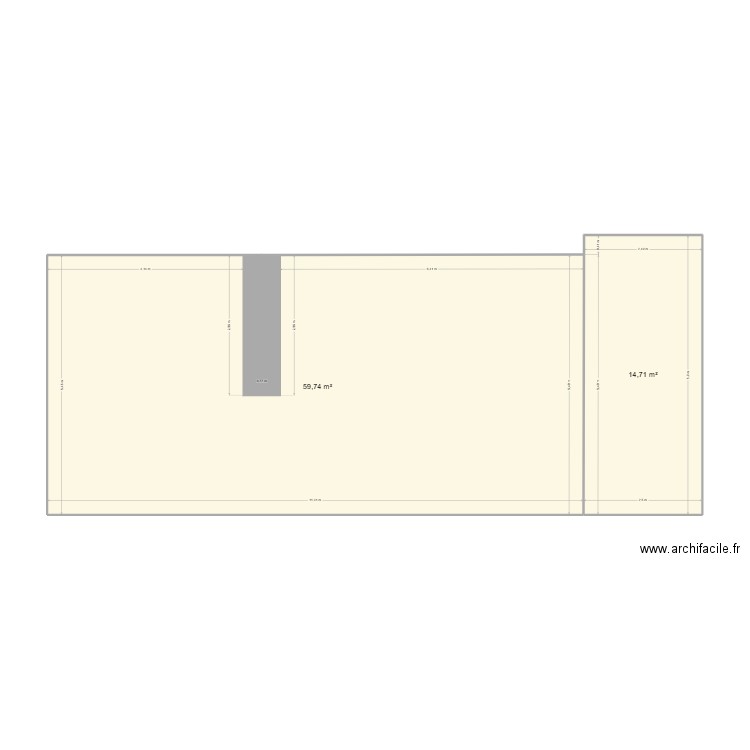 ragnl rd. Plan de 2 pièces et 74 m2