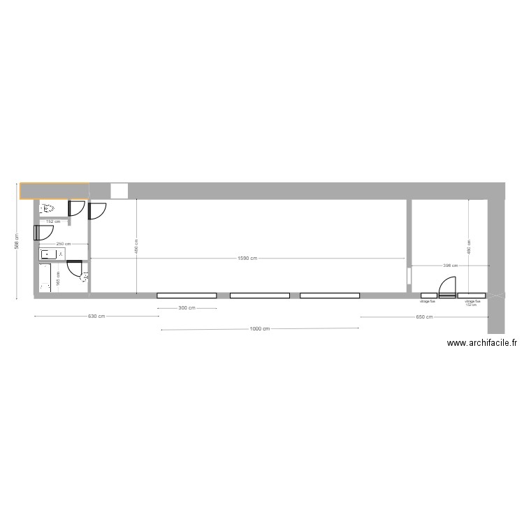 RECTANGLE plan général avec nouvelles ouvertures. Plan de 0 pièce et 0 m2