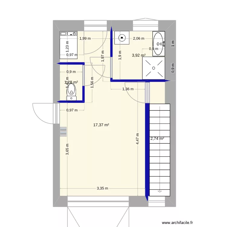 CORBOLIOU. Plan de 4  et 25 m²