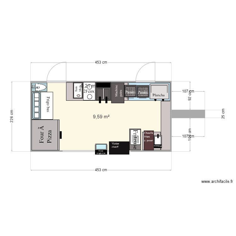 Food truck Caravane. Plan de 2 pièces et 10 m2