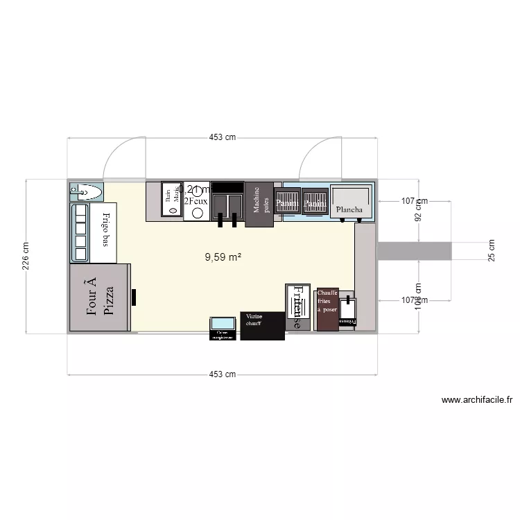 Food truck Caravane. Plan de 