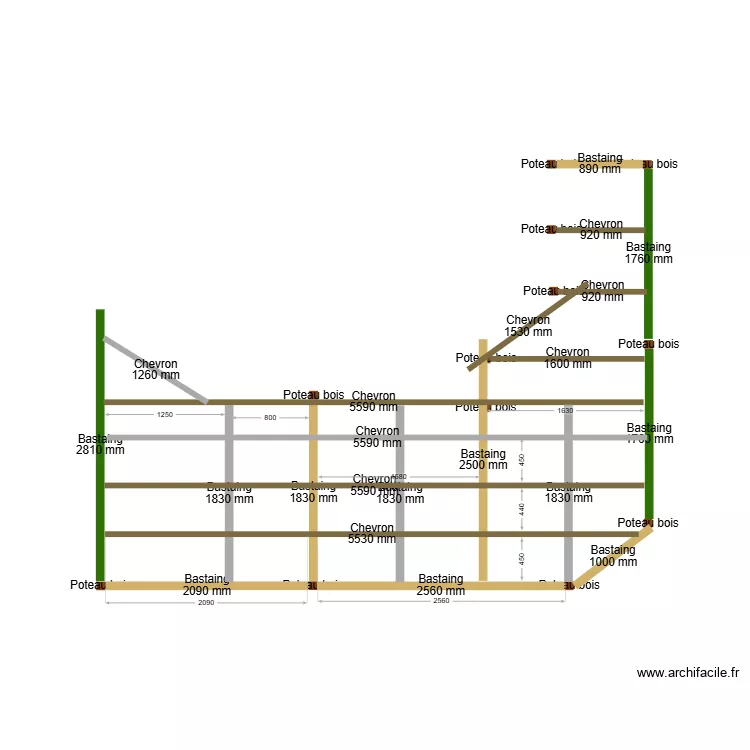 terrasse piscine charpente V2. Plan de 