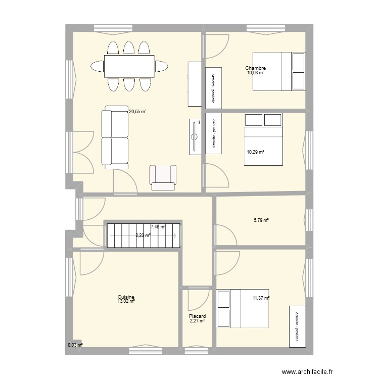 Maison Tonio V3. Plan de 10 pièces et 89 m2