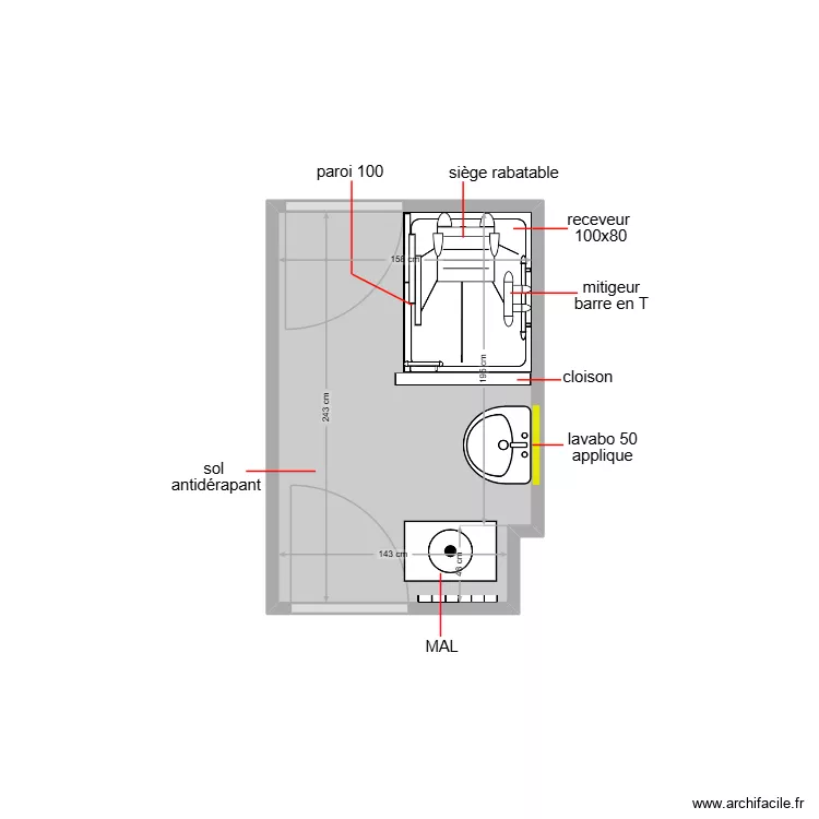 PERON. Plan de 1 et 4 m² PERON. Plan de 1 et 4 m²
