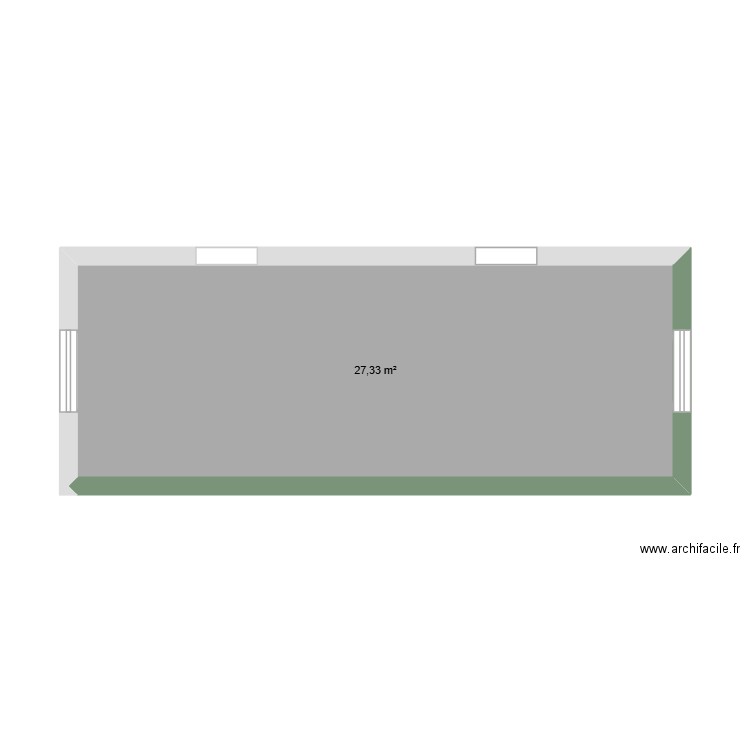 salon. Plan de 1 pièce et 27 m2
