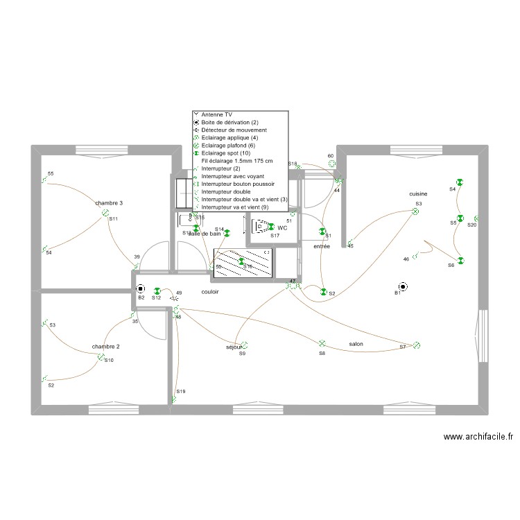 renov 1er Etage0 ecl. Plan de 6 pièces et 78 m2