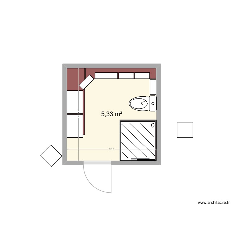 Salle de bain etage V1. Plan de 0 pièce et 0 m2