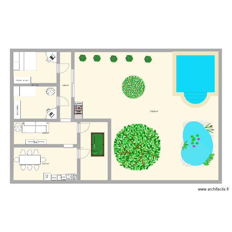 maison techno. Plan de 6 pièces et 182 m2