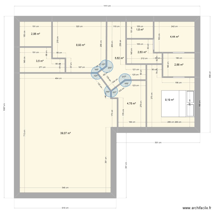 Fabaline plan L2. Plan de 11 pièces et 85 m2
