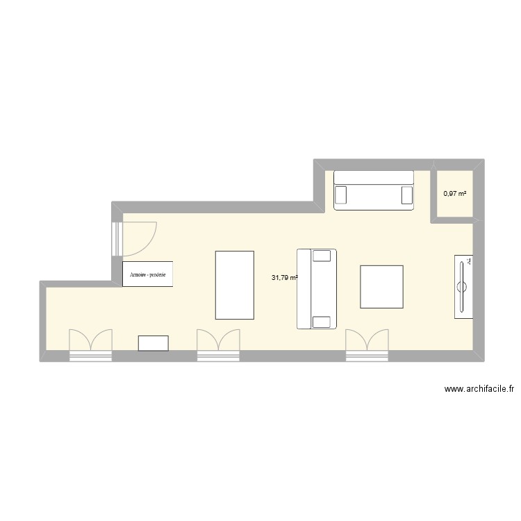 Appartement Villeurbanne. Plan de 2 pièces et 33 m2