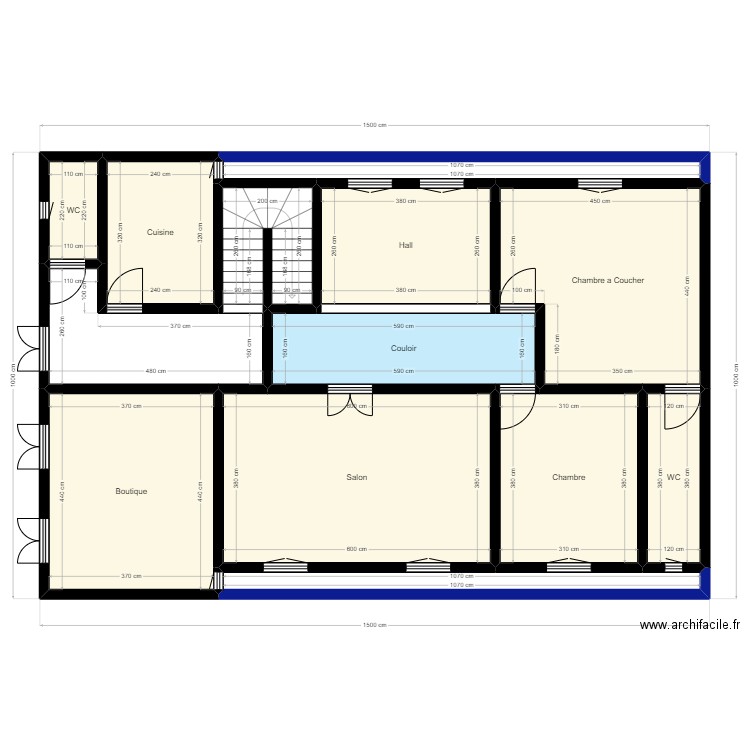 Plan de terrain 10mx15m Client 46 46 37 44. Plan de 13 pièces et 125 m2