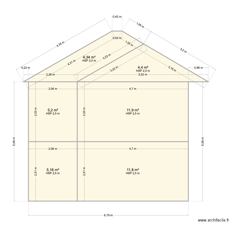 BOUJLLAOUI. Plan de 6 pièces et 43 m2