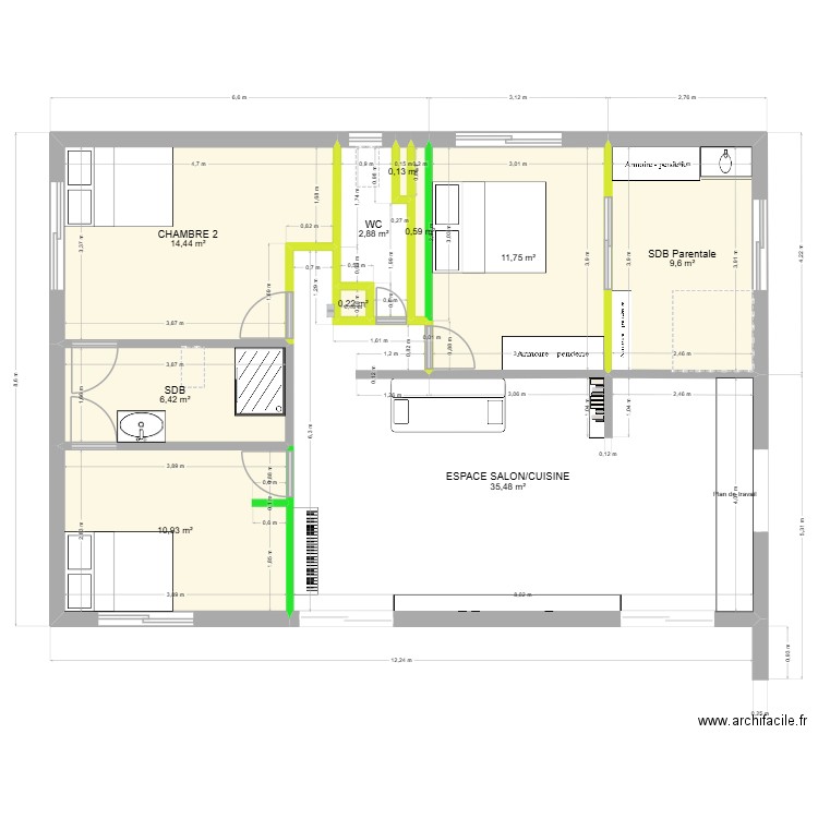 MAISON MOTOR POOLV2. Plan de 10 pièces et 92 m2