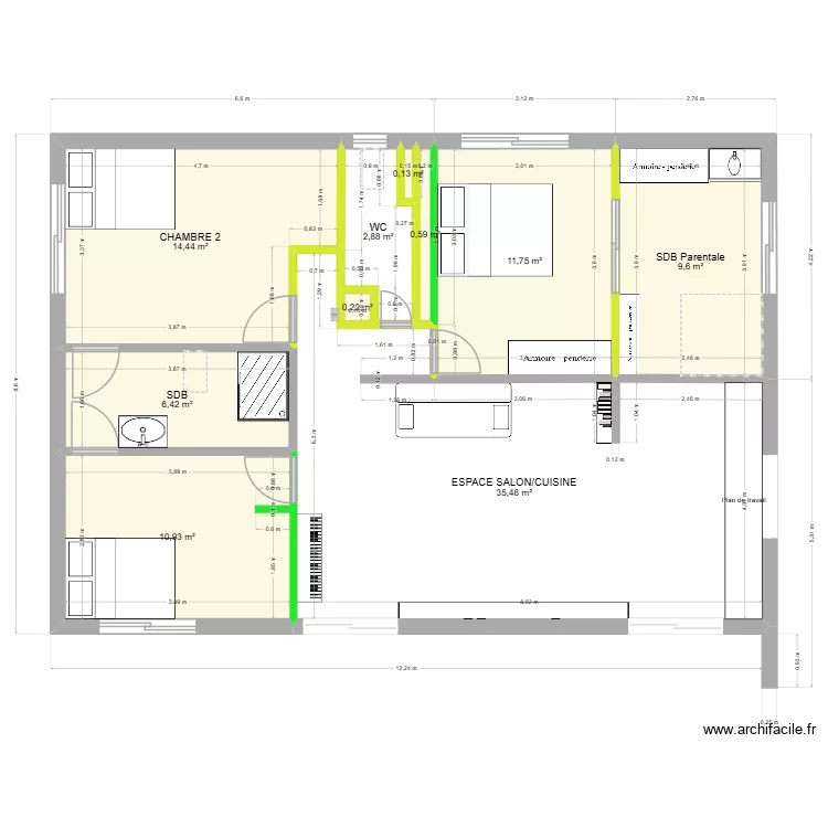 MAISON MOTOR POOLV2. Plan de 10  et 92 m²