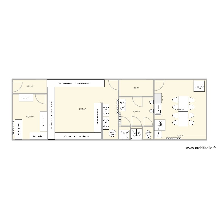 Vestiaire original 2. Plan de 0 pièce et 0 m2