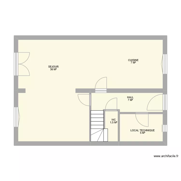 RDC ROSE DES VENTS. Plan de 4 Pièces et 55 m² RDC ROSE DES VENTS. Plan de 4 Pièces et 55 m²