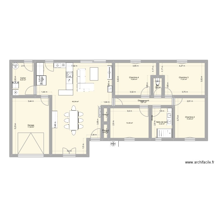 Maison. Plan de 12 pièces et 123 m2