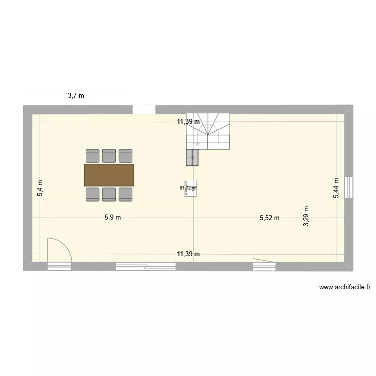 PROJET NOJARET1. Plan de 1 Pièce et 62 m² PROJET NOJARET1. Plan de 1 Pièce et 62 m²
