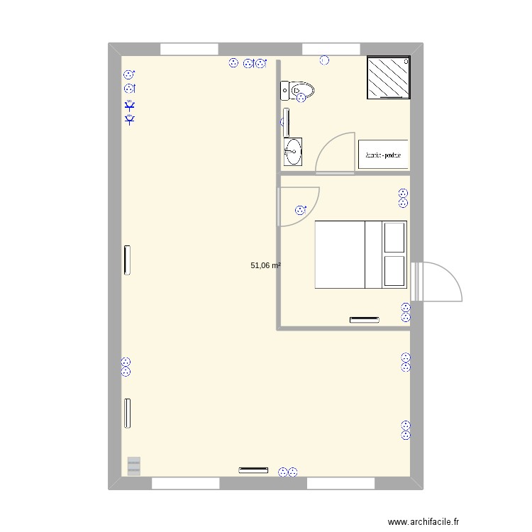 Veyras Studio. Plan de 8 pièces et 134 m2