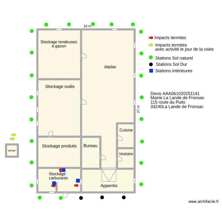 Mairie de La lande de fronsac. Plan de 
