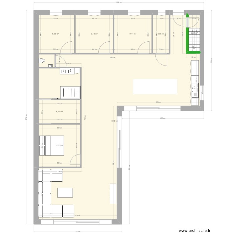 maison rdc 2. Plan de 8 pièces et 136 m2