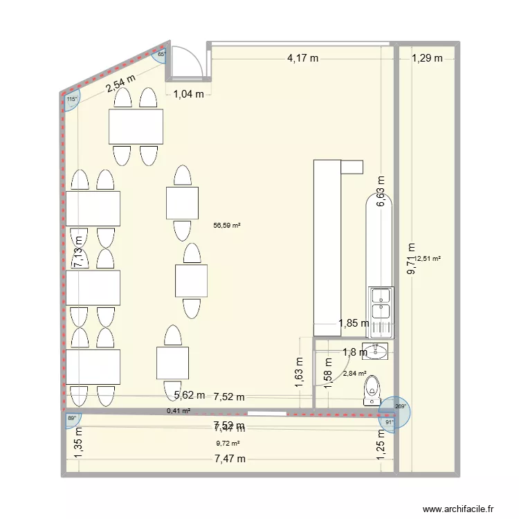 pizza 34. Plan de 5 et 82 m² pizza 34. Plan de 5 et 82 m²
