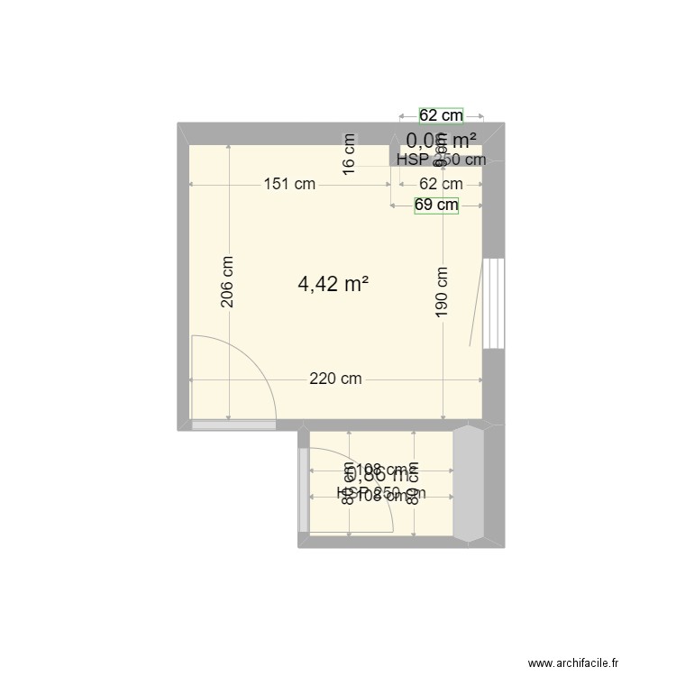 SdD_51T.1. Plan de 1 pièce et 5 m2