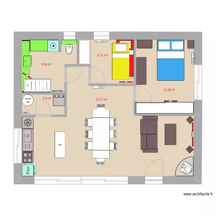 modif 2 new 60m2. Plan de 