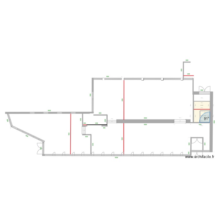 debarcadere. Plan de 3 pièces et 15 m2