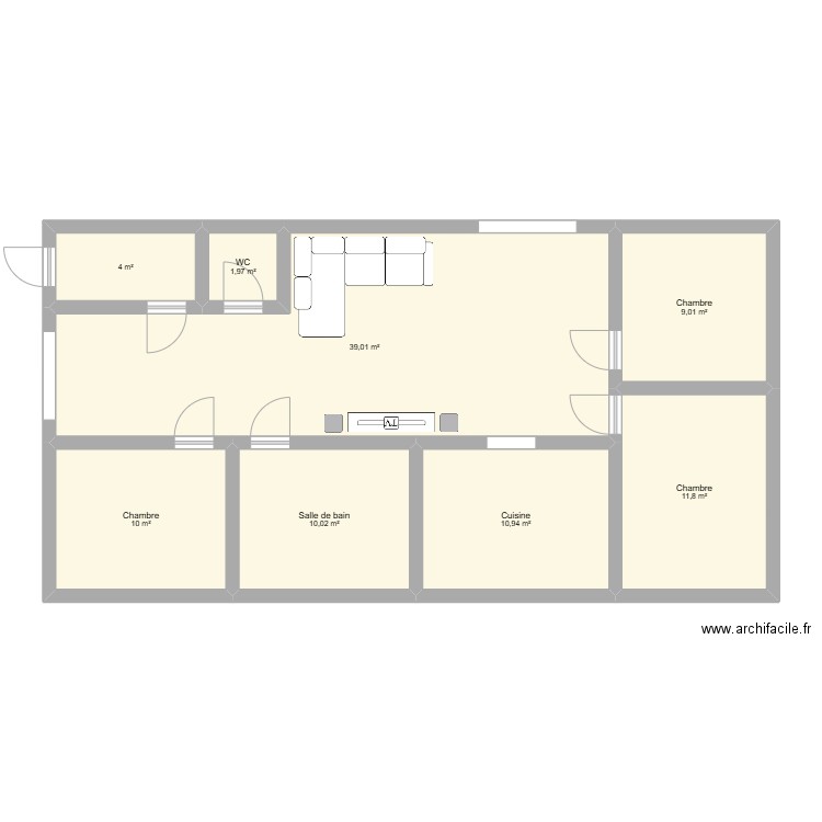 futur maison. Plan de 8 pièces et 97 m2