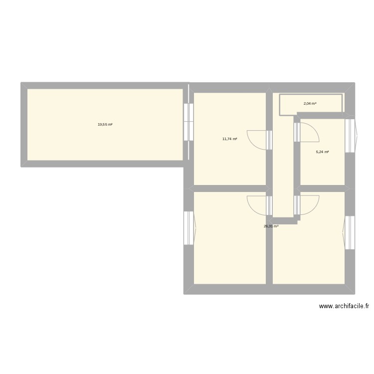 VirecourV1. Plan de 8 pièces et 133 m2