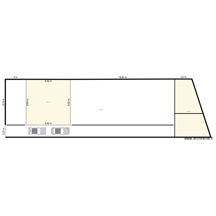 PLAN DE MASSE avant travaux. Plan de 3 pièces et 406 m2