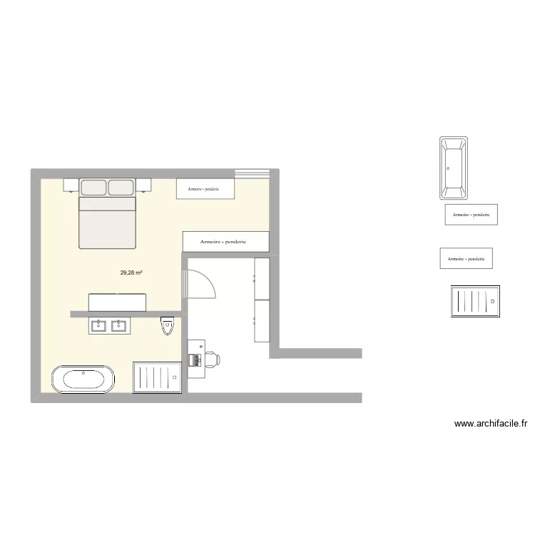 étage la ferme plan 2. Plan de 1 Pièce et 29 m² étage la ferme plan 2. Plan de 1 Pièce et 29 m²