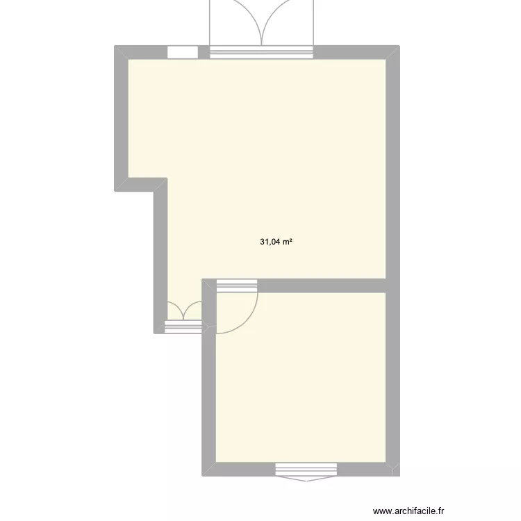 gite letchis. Plan de 1 pièce et 31 m²