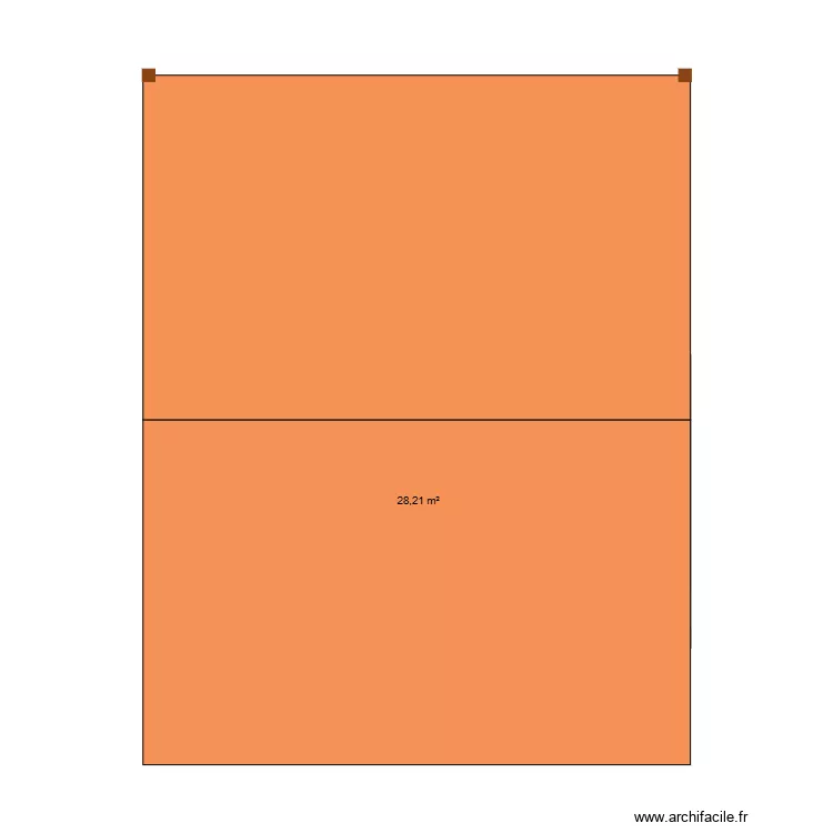 garage. Plan de 1  et 28 m²