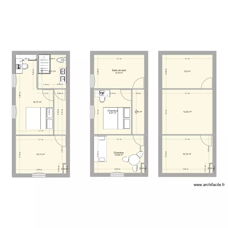 Chadrac chambres rdc. Plan de 