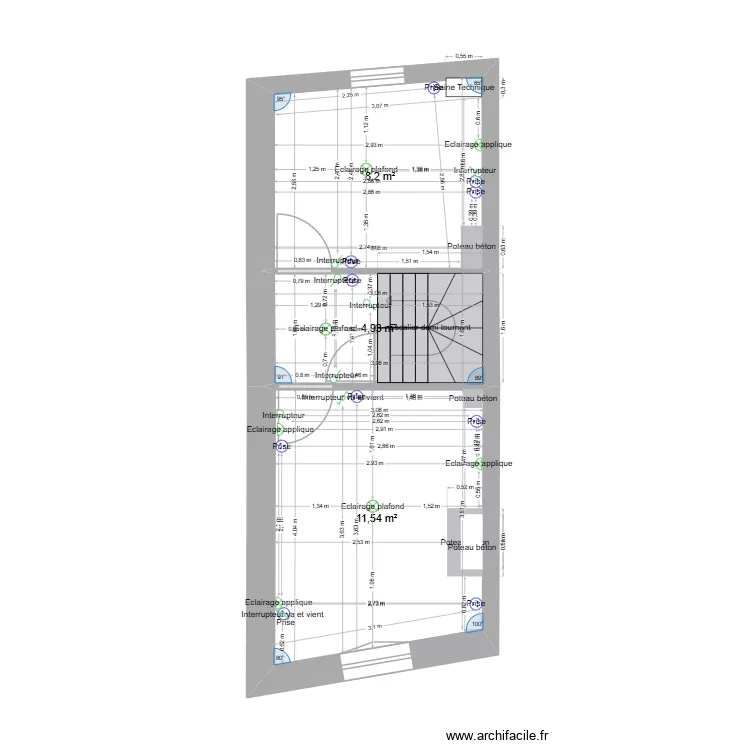 1er Fécamp 55 élec. Plan de 3 Pièces et 25 m² 1er Fécamp 55 élec. Plan de 3 Pièces et 25 m²