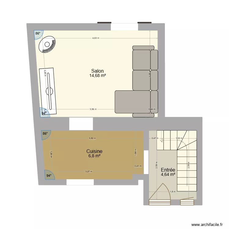 Maison Lucas RDC projet. Plan de 3 Pièces et 26 m² Maison Lucas RDC projet. Plan de 3 Pièces et 26 m²