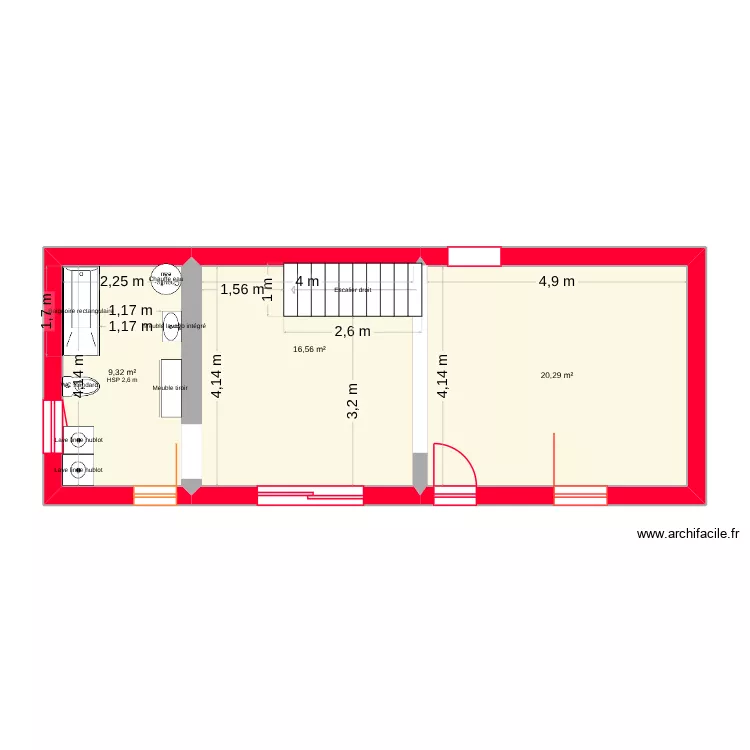 olivier. Plan de 3  et 46 m²