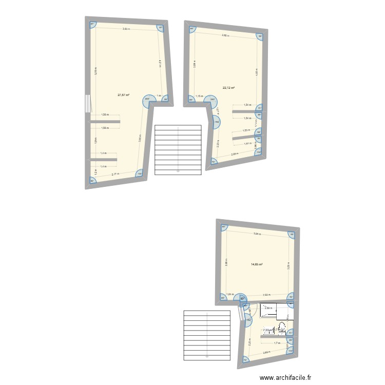 PLAN ETAGE. Plan de 4 pièces et 72 m2