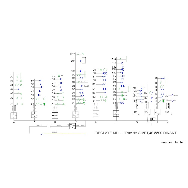 PLAN ELECTRIQUE UNIFILAIRE l'orchidée. Plan de 0 pièce et 0 m2